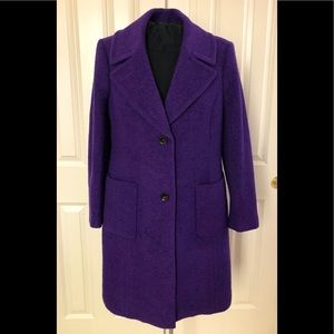 Purple 3/4 length wool coat Talbots sz12